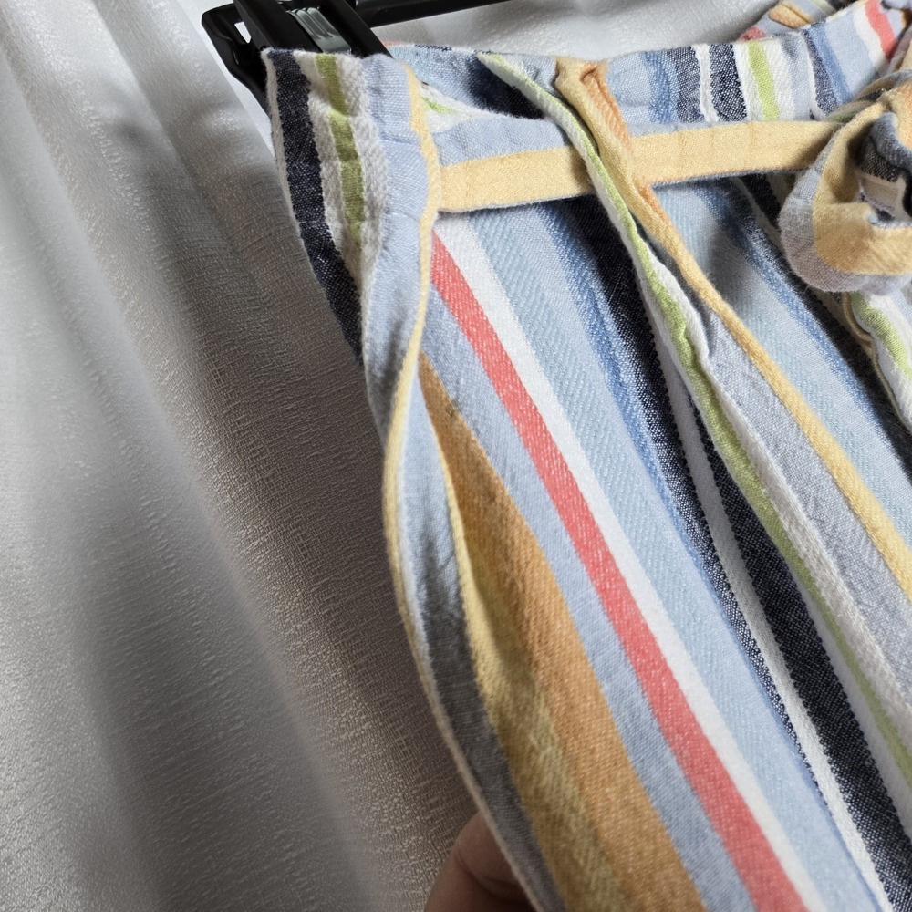 Laundry by Shelli Segal Pants Womens S Linen Wide Leg Striped Boho Chic Relaxed - Picture 3 of 15